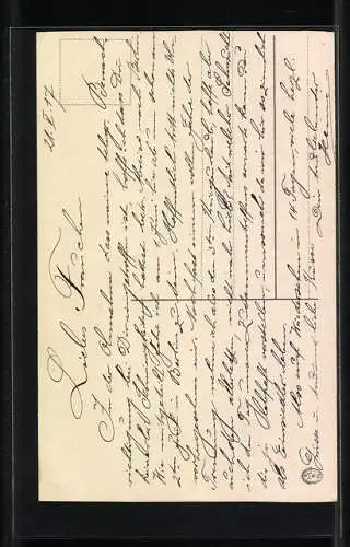 AK Pfingstgrüsse, Vogelhaus an einer Birke