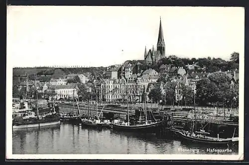 AK Flensburg, Segelboote im Hafen