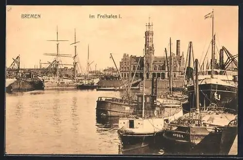 AK Bremen, im Freihafen, Schiff Argo 1