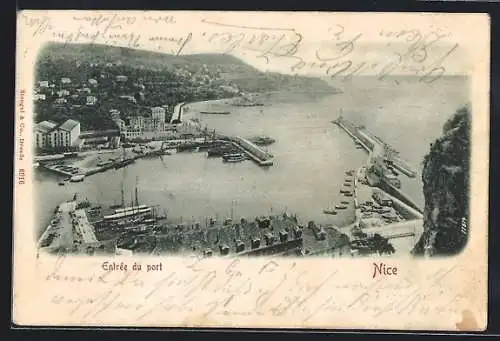AK Nice, Entrée du port mit Fischerbooten und kleinen Segelschiffen