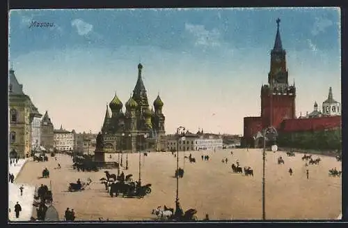 AK Moscou, Platz mit Basilius-Cathedrale