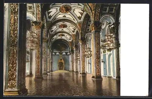 AK Moskau, Zaren-Palast des Kreml, Andrejew - Saal