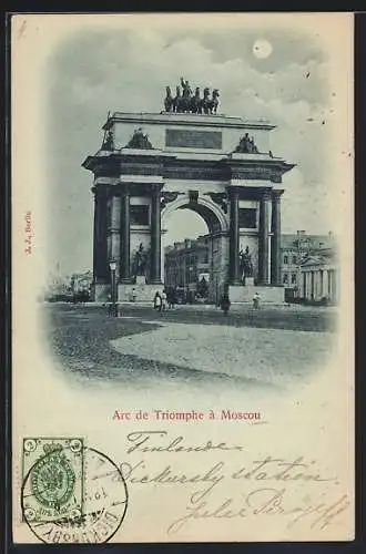 Mondschein-AK Moscou, Arc de Triomphe