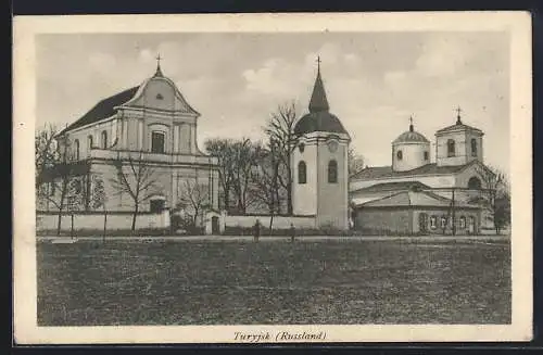AK Turvjsk, Ortspartie mit Kirche