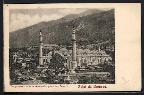 AK Brousse, Vue panoramique de la Grande-Mosquée dite Oulou