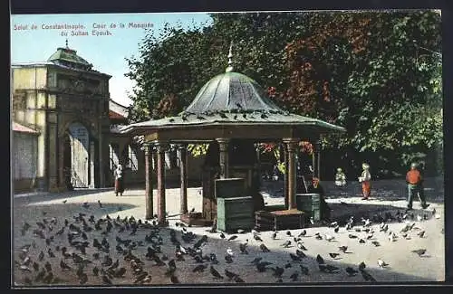 AK Constantinople, Cour de la Mosquee du Sultan Eyoup