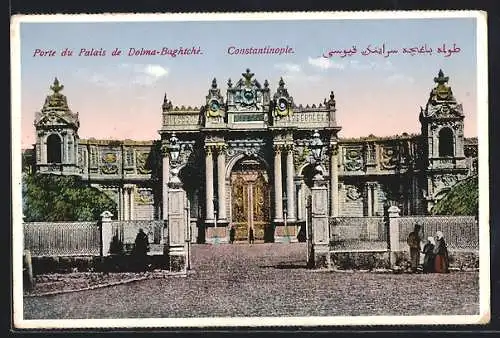 AK Constantinople / Istanbul, Porte du Palais de Dolma-Baghtché, Palastfassade