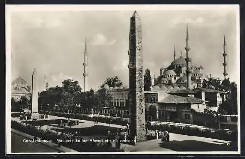 AK Constantinople, Mosquée Sultan Ahmed et l`Hippodrome, Moschee