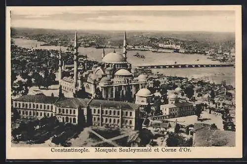 AK Constantinople, Mosquee Souleymanie et Corne d'Or