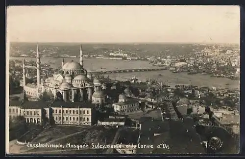 AK Constantinople, Mosquée Suleymanié et la Corne d`Or