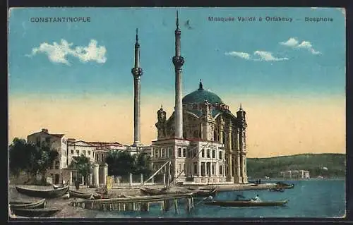 AK Constantinople, Mosquée Valldé à Ortakeuy, Bosphore