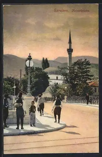 AK Sarajewo, Partie an der Kaiserbrücke