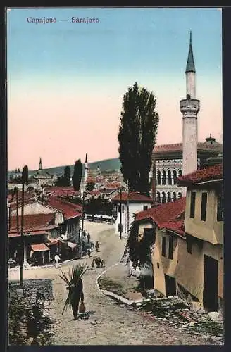 AK Sarajevo, Strassenpartie mit Minaretten