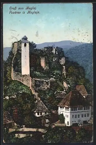 AK Maglaj / Maglaja, Ortsansicht mit Burg