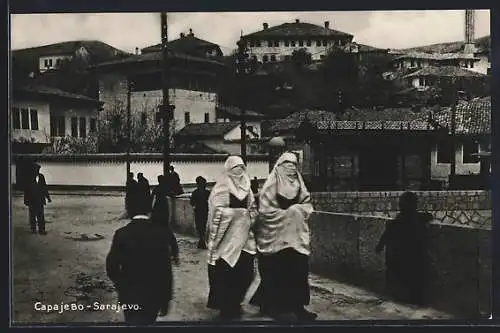 AK Sarajevo, Strassenpartie mit Einwohnern