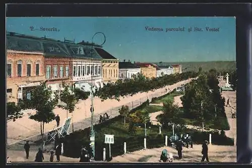 AK T.-Severin, Vederea parcului si Str. Vestei