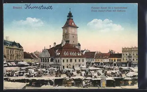 AK Brasso, Franz Joseph-Platz mit Rathaus