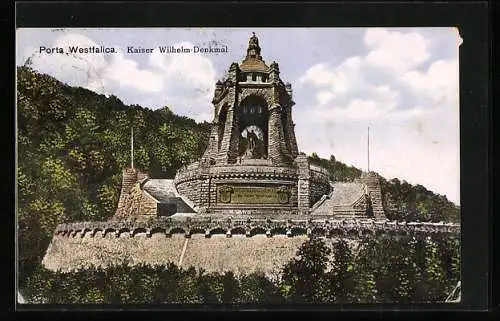 AK Porta Westfalica, Kaiser Wilhelm-Denkmal