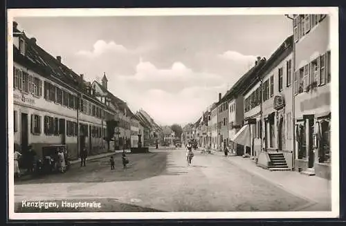AK Kenzingen, Hauptstrasse mit Gasthaus zum Hirschen