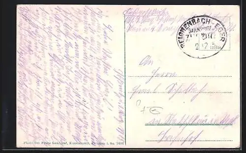 AK Alt-Jössnitz, Strassenpartie am Ententeich