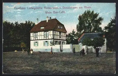 AK Gonsenheim am Rhein, Cafe-Restaurant Forsthaus Ludwigshöhe