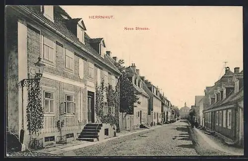 AK Herrnhut, Blick in die Neue Strasse