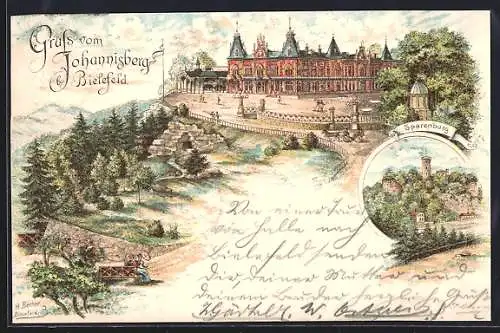 Lithographie Bielefeld, Johannisberg mit Sparenburg