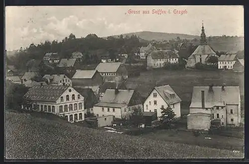 AK Seiffen i. Erzgeb., Ortsansicht aus der Vogelschau