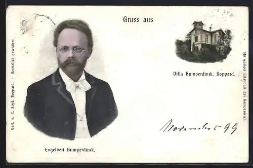 AK Boppard, Portrait Engelbert Humperdinck, Villa Humperdinck