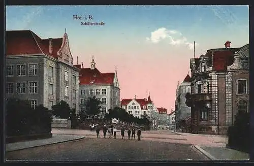 AK Hof i. B., Partie auf der Schillerstrasse