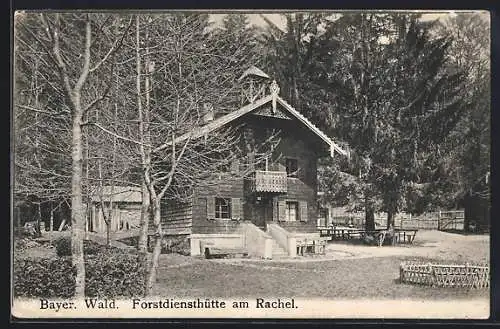 AK Rachel /Bayer. Wald, Forstdiensthütte im Wald