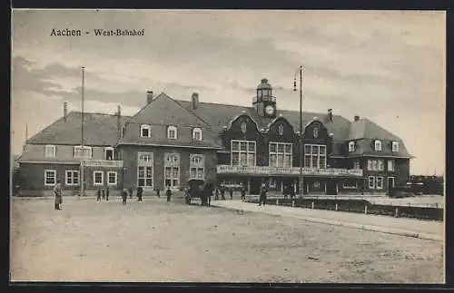 AK Aachen, Ansicht vom West-Bahnhof