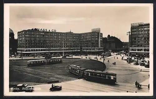 AK Berlin, Strassenbahn auf dem Alexanderplatz