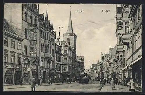 AK Erfurt, Anger mit Strassenbahn