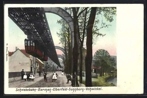 AK Barmen, Café an der Schwebebahn Barmen-Elberfeld-Sonnborn-Vohwinkel