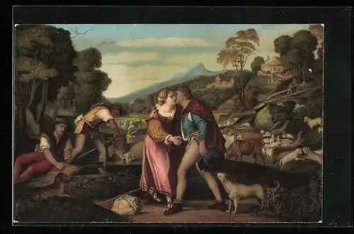 Künstler-AK Stengel & Co. Nr. 29691: Jakob und Rahel, Dresden, Palma Vecchio