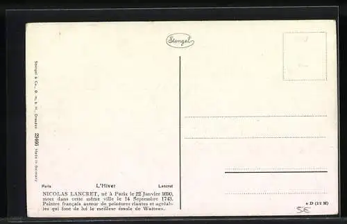 Künstler-AK Stengel & Co. Nr. 29466: Winter, Paare laufen Schlittschuh