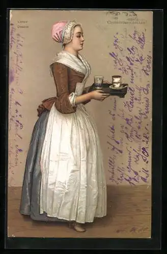 Künstler-AK Stengel & Co. Nr. 29714: Chokoladenmädchen, Liotard