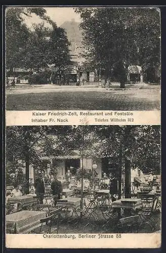 AK Charlottenburg, Kaiser Friedrich-Zelt, Restaurant, Bes. Fr. Nack, Berliner Strasse 88