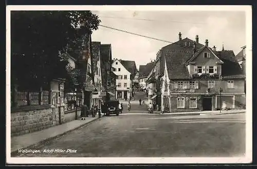 AK Waiblingen, Platz mit Geschäften