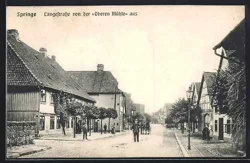 AK Springe, Langestrasse von der Oberen Mühle aus