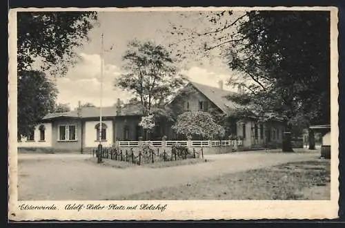 AK Elsterwerda, Platz mit Holzhof