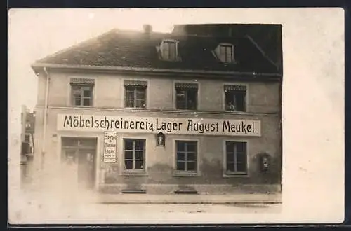 Foto-AK München, Möbelschreinerei und Lager August Meukel, Holzstrasse 39