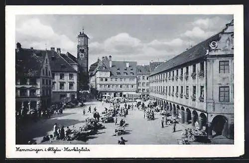 AK Memmingen i. Allgäu, Marktplatz aus der Vogelschau