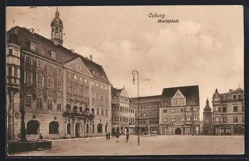 AK Coburg, Blick auf den Marktplatz