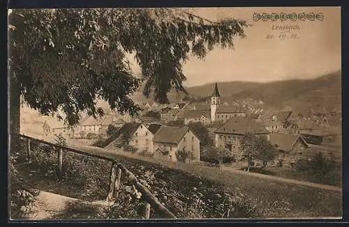 AK Lenzkirch, Ortsansicht vom Hügel aus