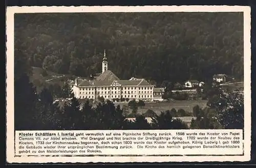 AK Schäftlarn i. Isartal, Kloster Schäftlarn, Ansicht aus der Vogelschau