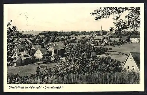 AK Oberdielbach im Odenwald, Gesamtansicht der Ortschaft