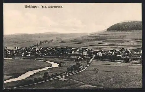 AK Geisingen / Baden, Ortsansicht aus der Vogelschau