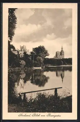 AK Stralsund, Blick vom Rosengarten